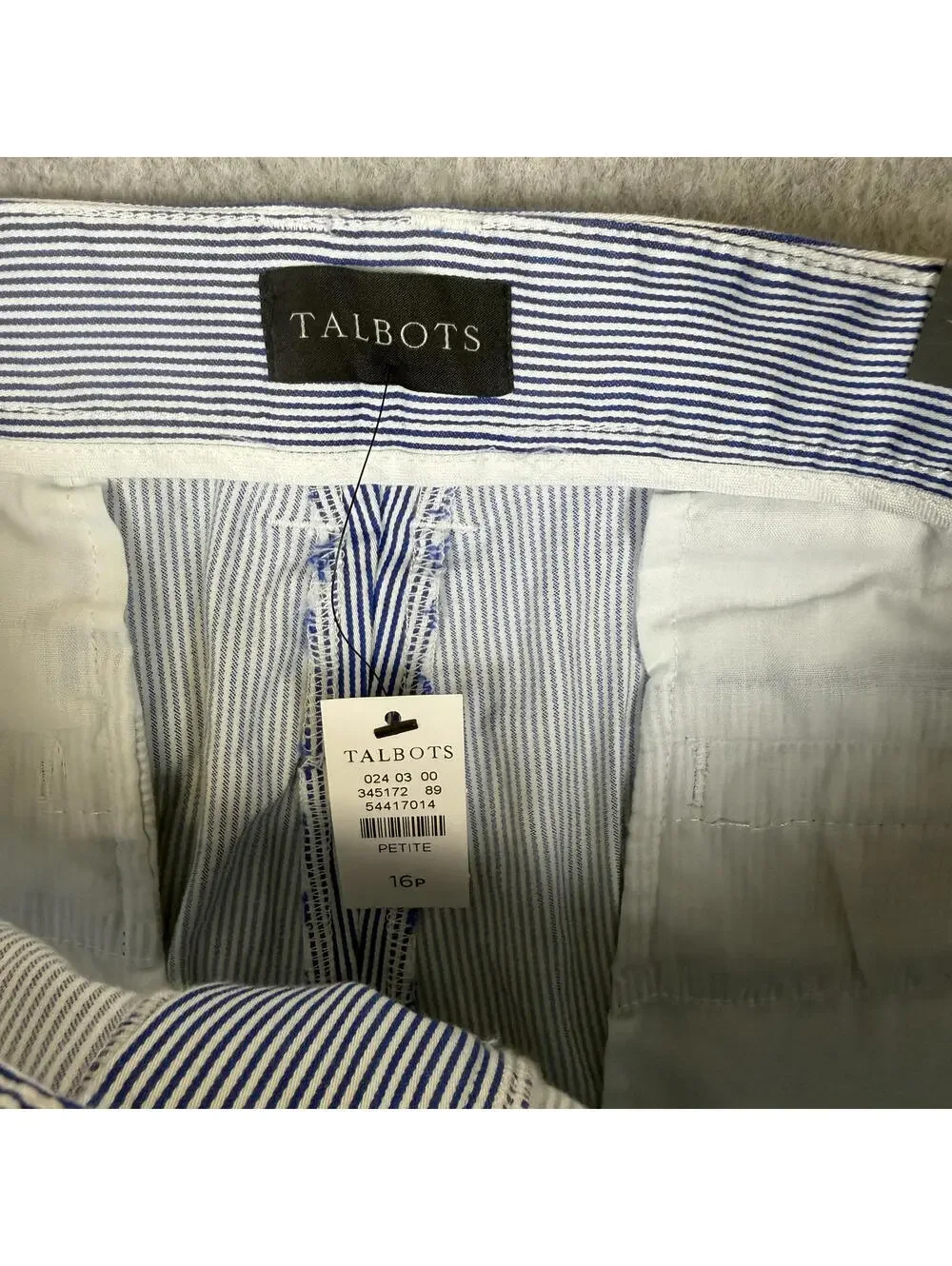 Brand New Talbots Women's Size 16P Blue Cotton Stretch Chino Pants Trousers - Picture 3 of 10